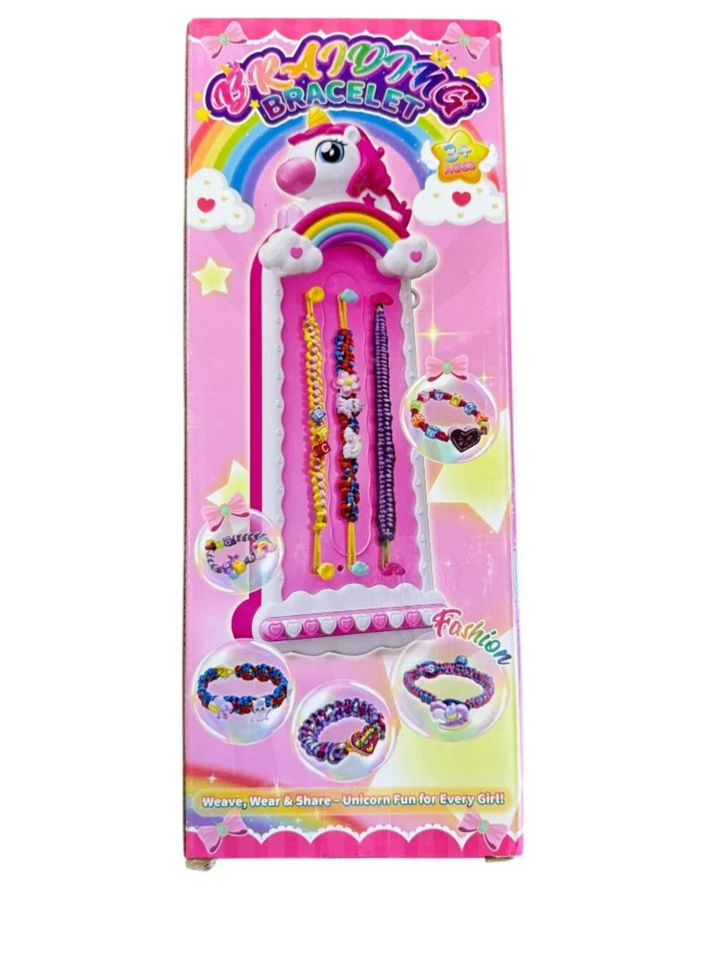 Unicorn Braiding Bracelet Making Kit For Girls Loom Charms Birthday Gift